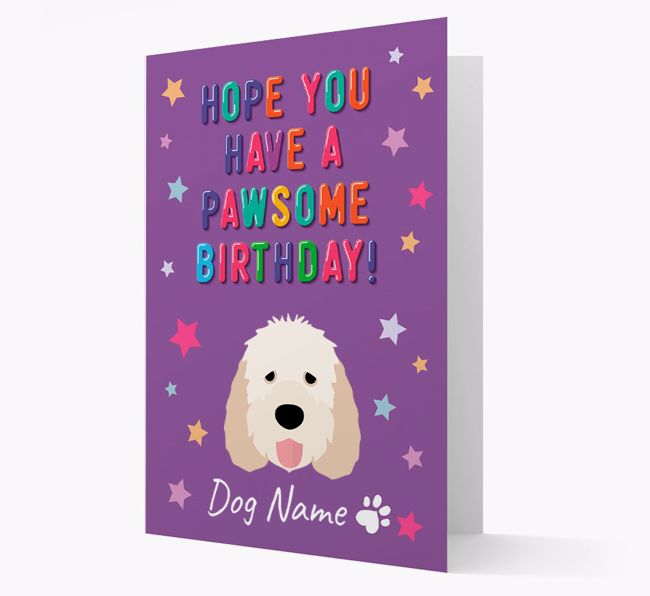 Personalised Card 'Hope You Have A Pawesome Birthday' with {breedCommonName} Icon